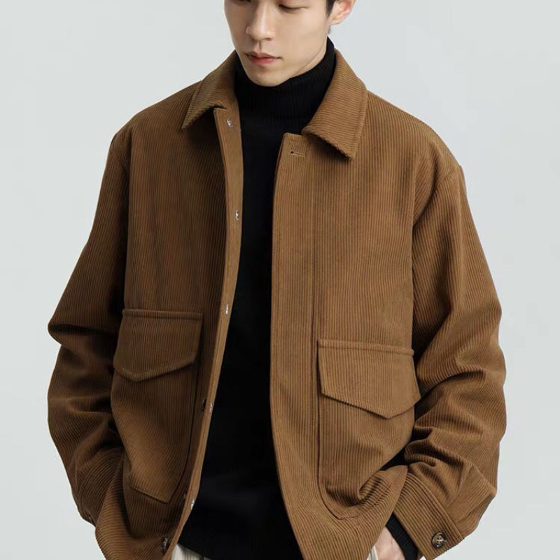 Harrington Jacket - 남성 코듀로이 캐주얼 재킷, 레트로 한국