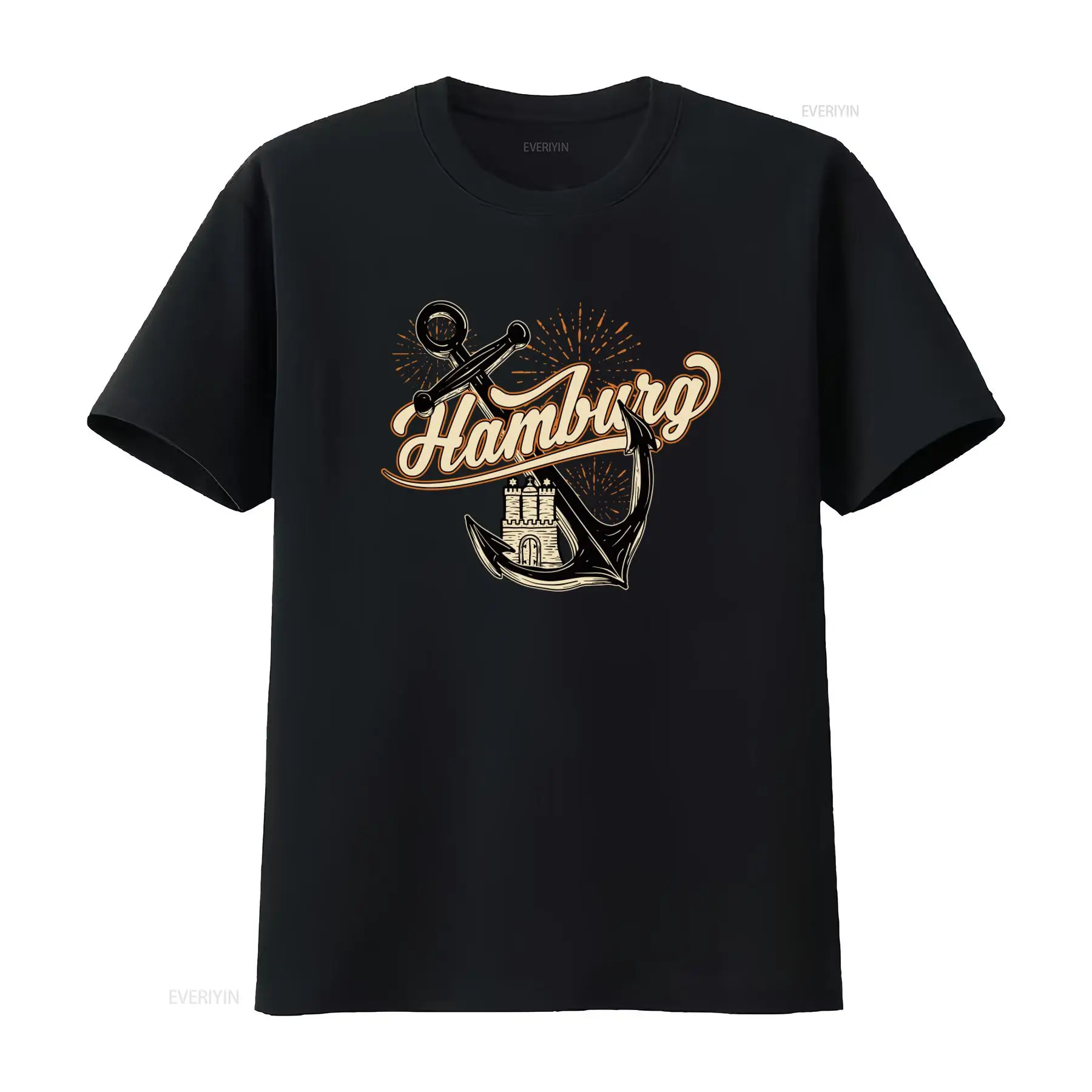 Men'S Fashion Hamburg - 남성용 함부르크 앵커 프린트 티셔츠 남성용