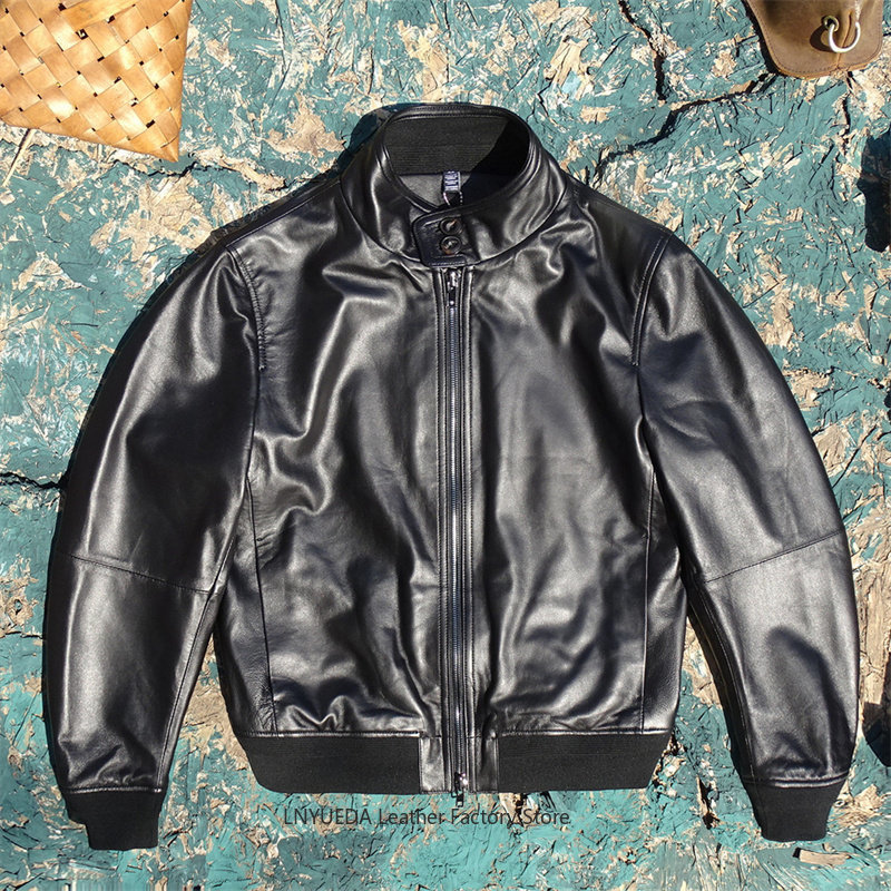 Harrington Jacket - 남성용 이탈리아산 수입 양가죽 정품 가죽