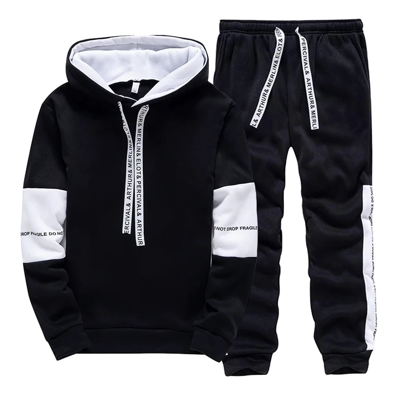 Men'S Fashion Clothing - 블랙 화이트 남성 운동복 패션 캐주얼