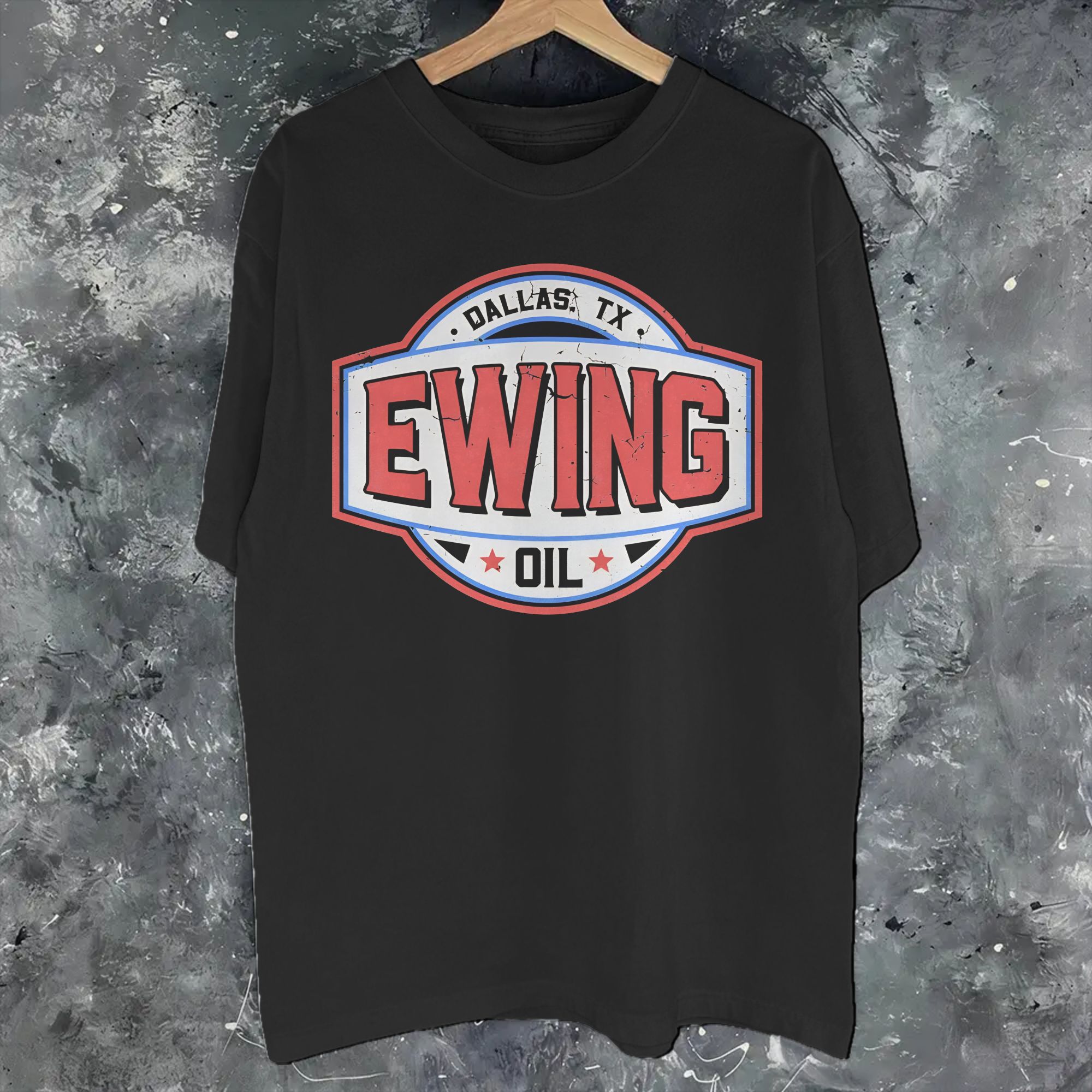Men'S Fashion 70S - 남성 여성 그래픽 프린팅 Ewing Oil