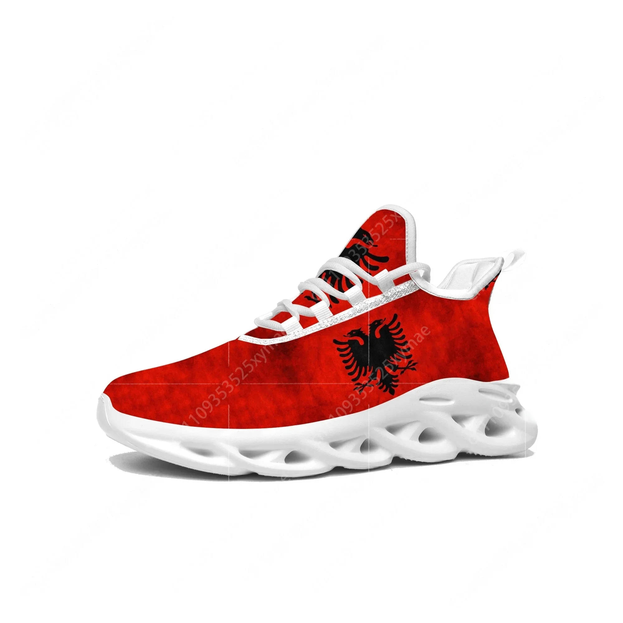 Men'S Fashion Running Shoes - 알바니아 국기 플랫 스니커즈 남성 여성