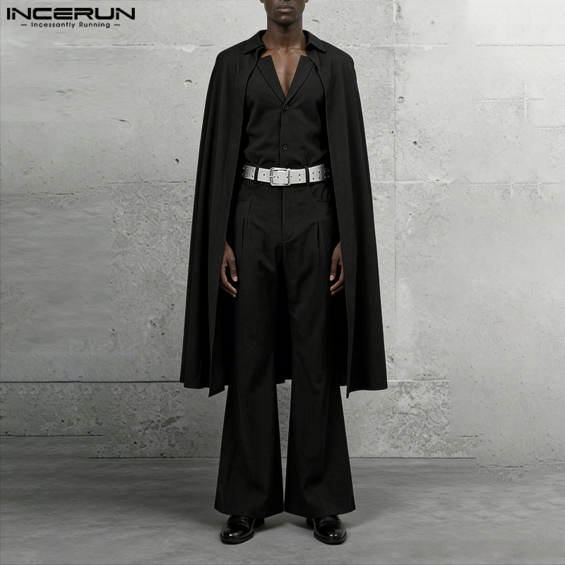 Mens Fashion Blazer - INCERUN 남성 세트 솔리드 컬러 라펠