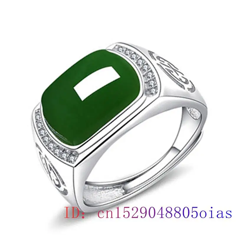 Men'S Fashion Rings - 녹색 옥 반지 선물 패션 남성