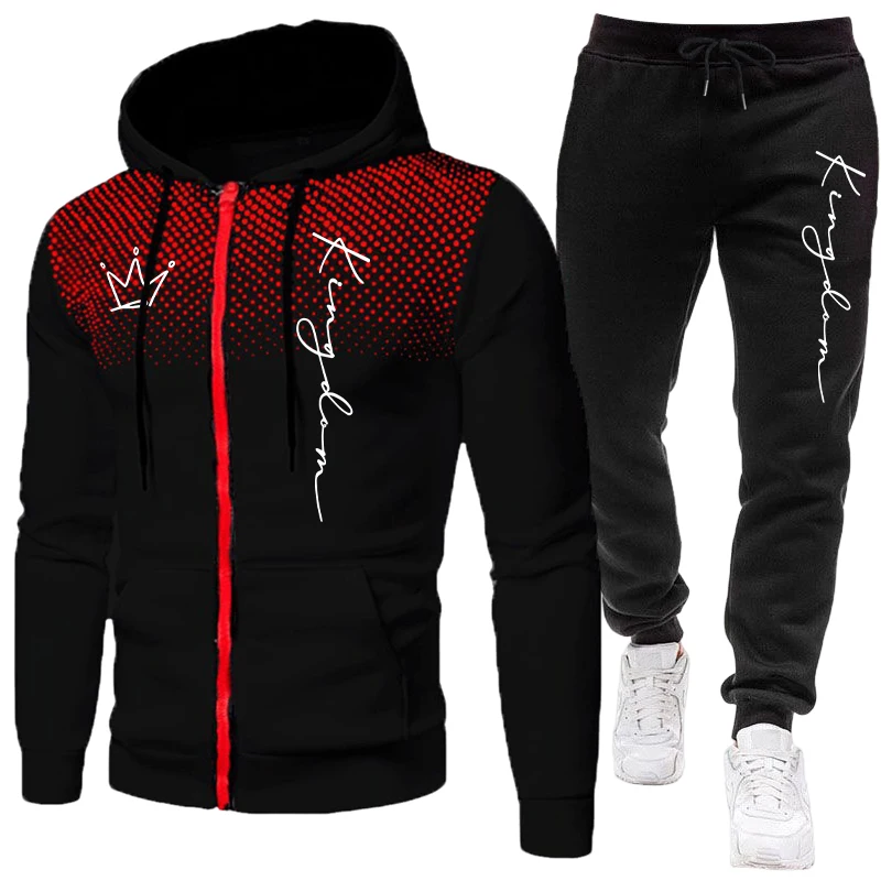 Mens Fashion Zip Up - 킹 남성용 재킷 트랙슈트 캐주얼 도트