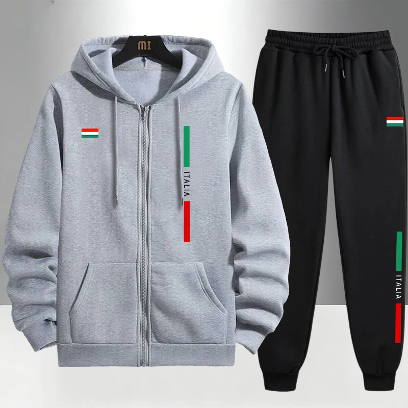 Men'S Fashion Zipper Hoodie - 이탈리아 패션 남성 세트 지퍼 아우터웨어