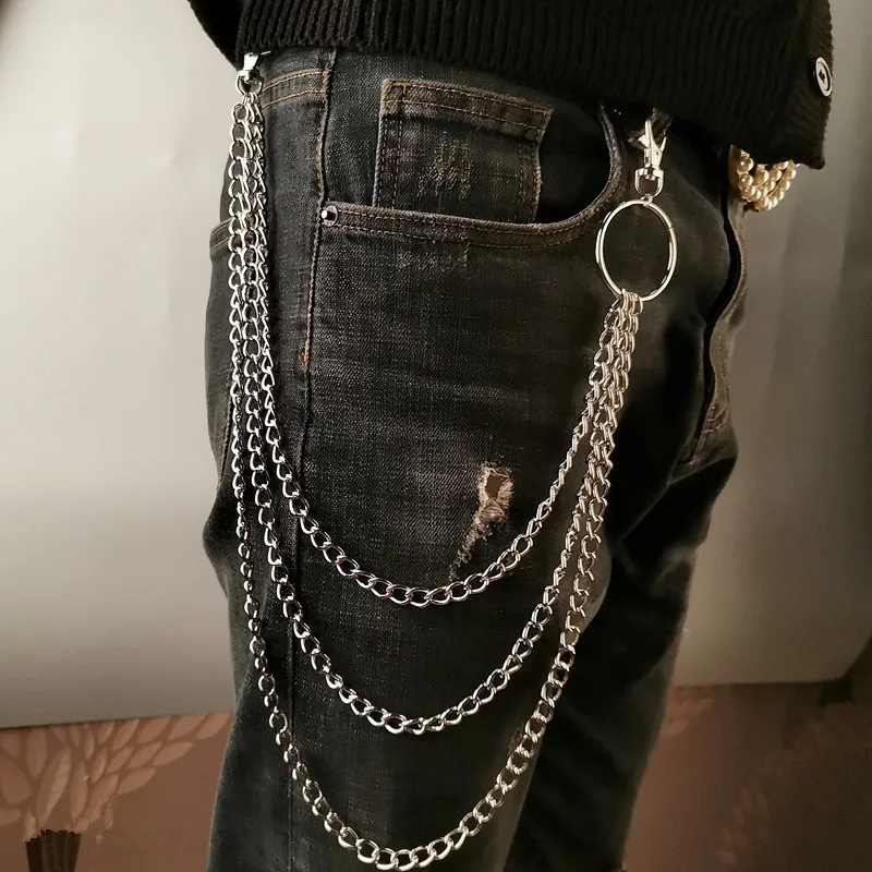 Belt Mens Fashion - 레이어 메탈 벨트 체인 펑크 훅