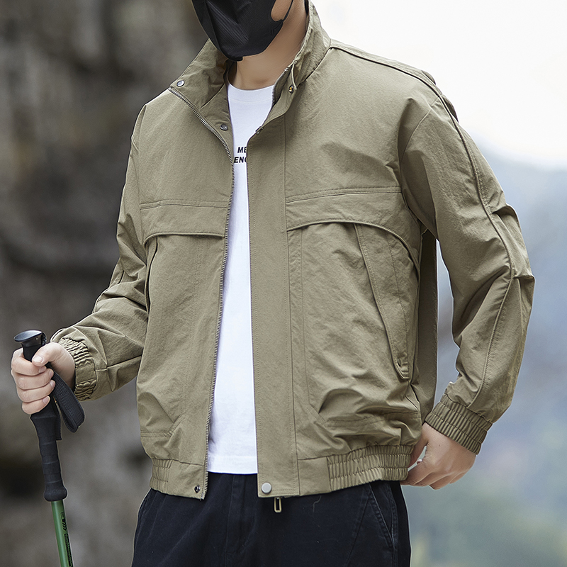 Harrington Jacket - 비즈니스 캐주얼 얇은 스탠드 칼라 재킷