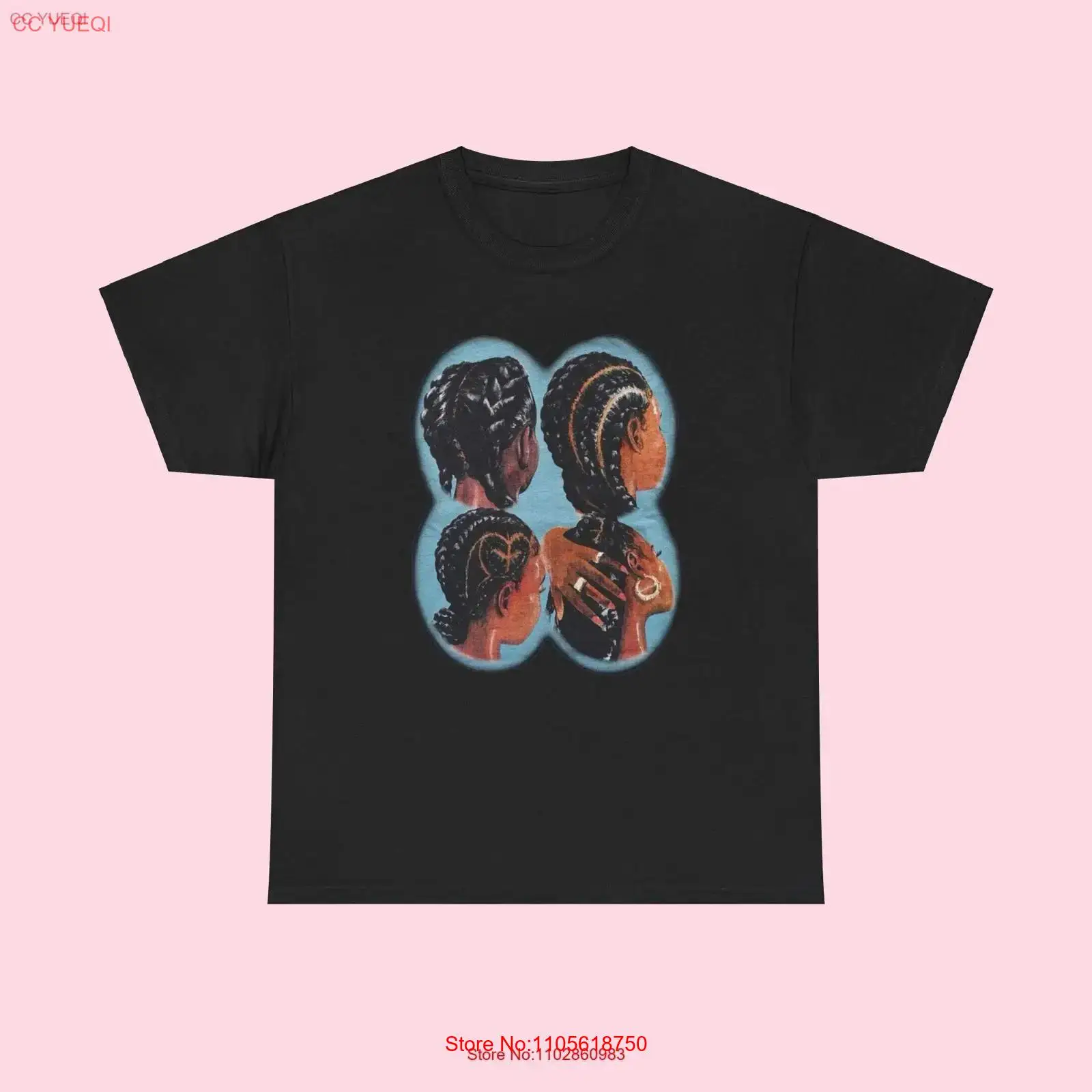 Men Fashion Pinterest - 검은 머리 콘로우 티셔츠 Juneteenth 여성용