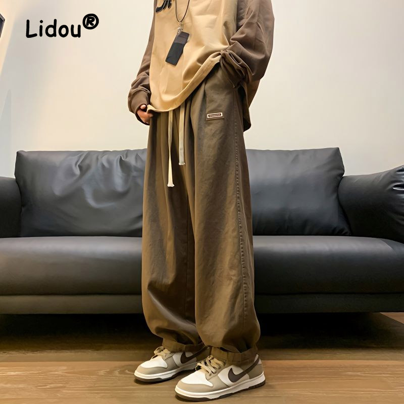Men'S Fashion Overalls - 캐주얼 빈티지 스트레이트 실린더 루즈핏 카고