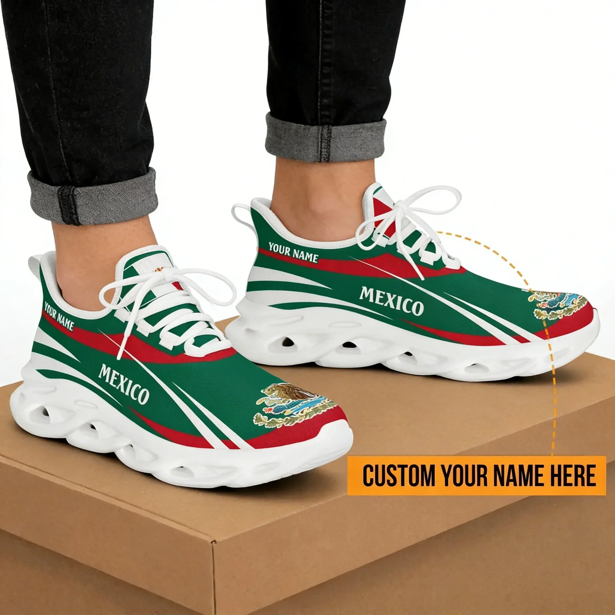 Men'S Fashion Running Shoes - 멕시코 국기 남성용 운동화 - 미끄럼