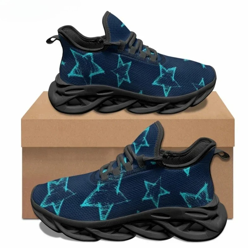 Men'S Fashion Running Shoes - 스트리트 패션 플랫 슈즈 스타 패턴
