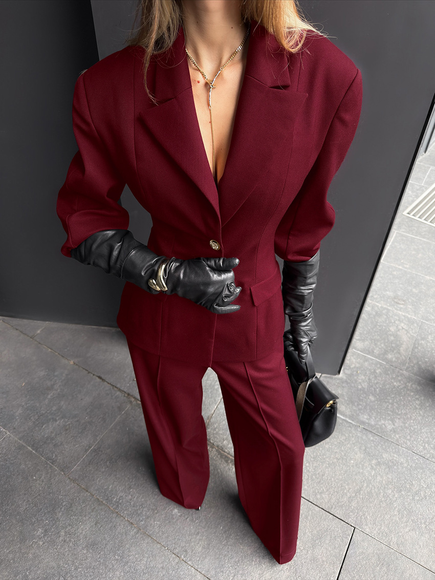 Mens Fashion Blazer - 봄 패션 버건디 캐주얼 블레이저 수트