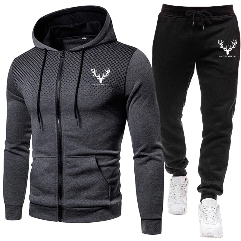Men'S Fashion Zipper Hoodie - 2026 신상 남성 세트 지퍼 후드티와