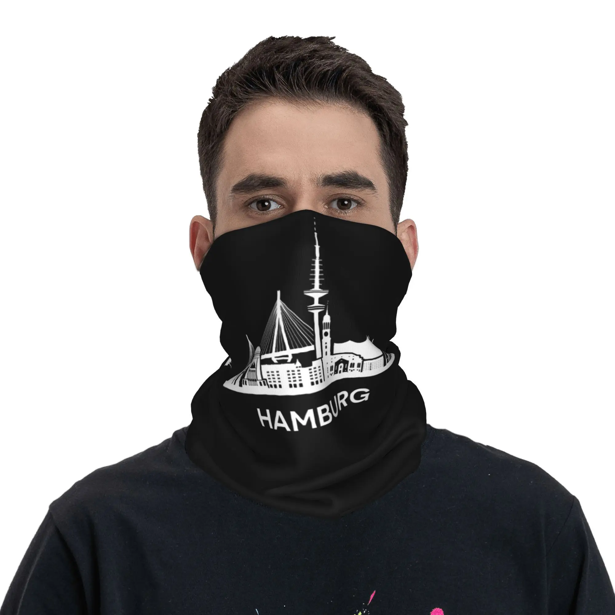 함부르크 시티 스카이라인, 확장 버전, 흰색 반다나 넥 - Men'S Fashion Hamburg 리뷰 및 가격
