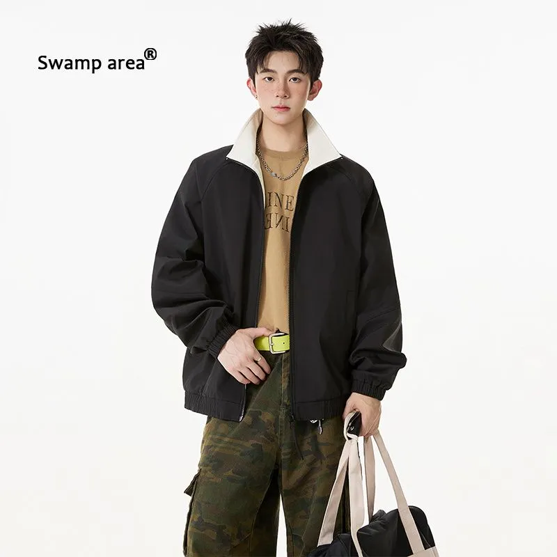 남성 스탠드 칼라 루즈핏 봄버 재킷 솔리드 컬러 캐주얼 - Harrington Jacket 리뷰 및 가격