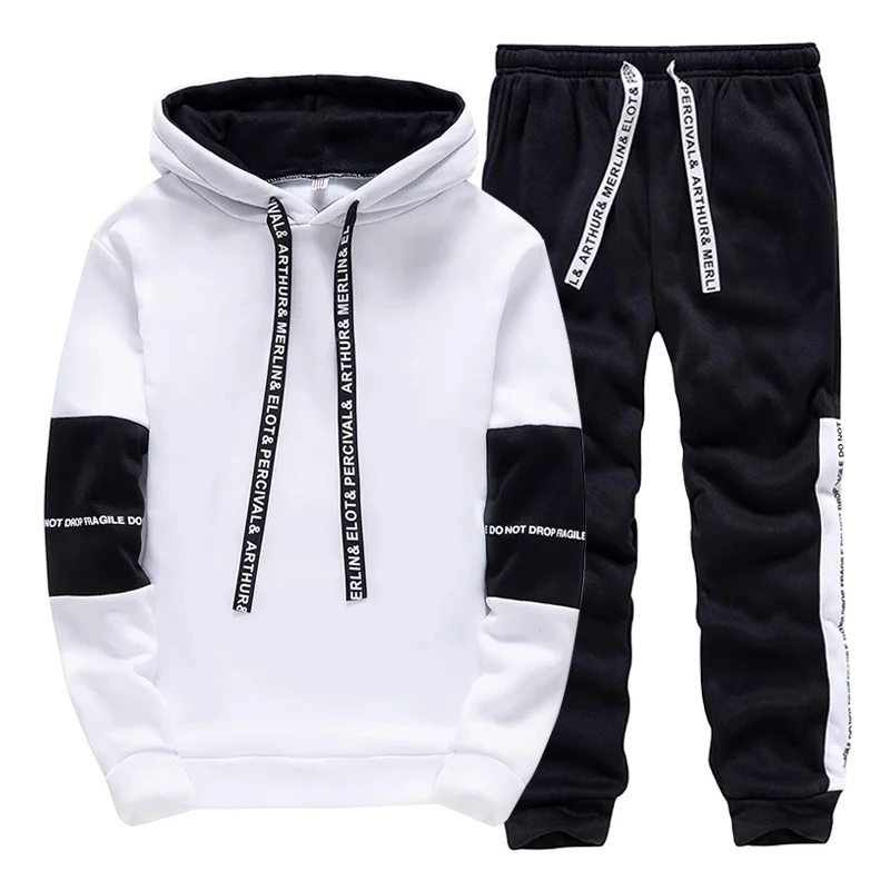 블랙 화이트 남성 운동복 패션 캐주얼 후드 티셔츠 야외 - Men'S Fashion Clothing 리뷰 및 가격