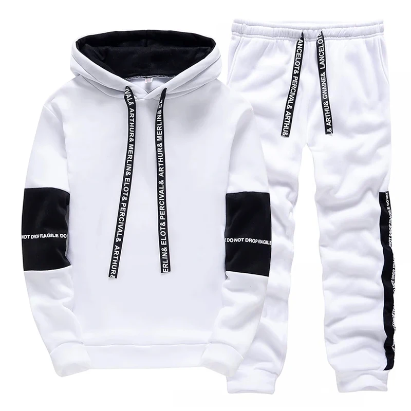 블랙 화이트 남성 운동복 패션 캐주얼 후드 티셔츠 야외 - Men'S Fashion Clothing 리뷰 및 가격
