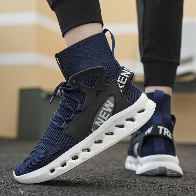 트렌디한 남성 하이탑 양말 신발 통기성 메쉬 두꺼운 밑 - Men'S Fashion Running Shoes 리뷰 및 가격
