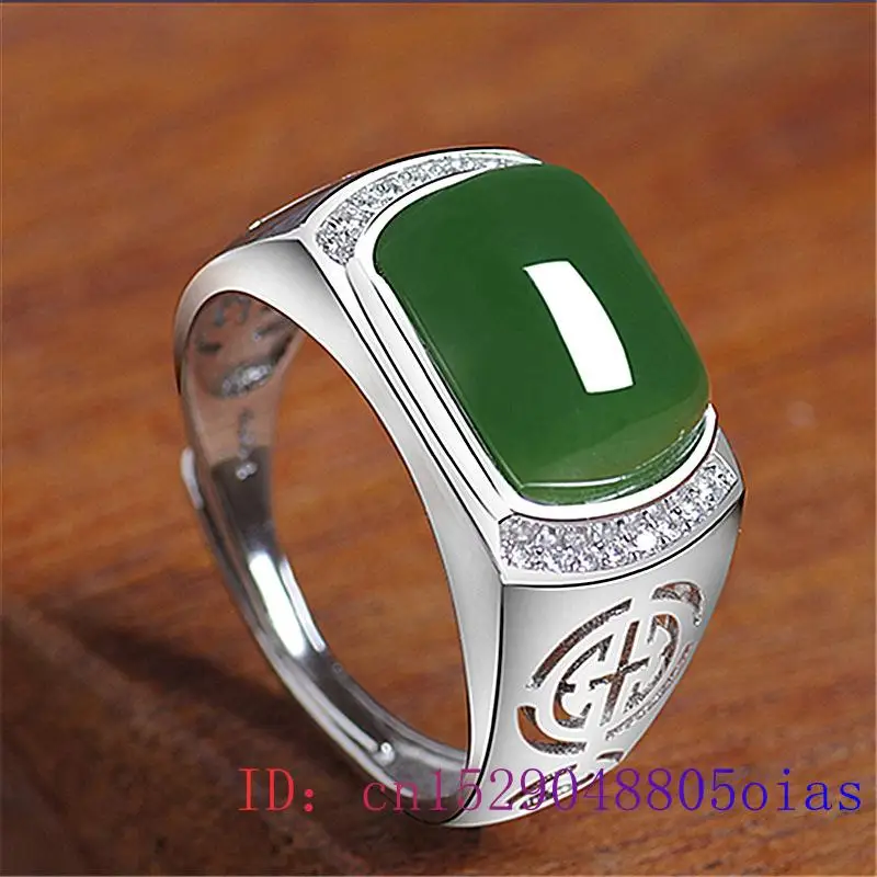녹색 옥 반지 선물 패션 남성 매력 보석 크리스탈 여성 - Men'S Fashion Rings 리뷰 및 가격