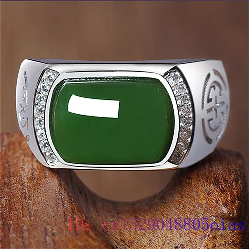 녹색 옥 반지 선물 패션 남성 매력 보석 크리스탈 여성 - Men'S Fashion Rings 리뷰 및 가격