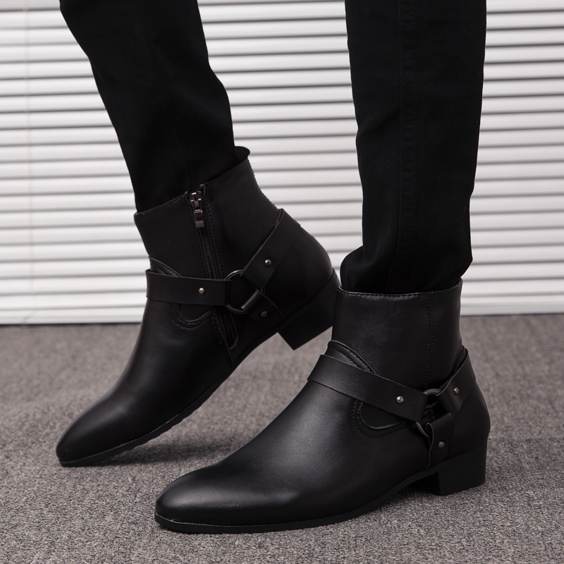 2026 새로운 발목 부츠 PU 가죽 남성 부츠 가을  - Mens Fashion Dress Shoes 리뷰 및 가격
