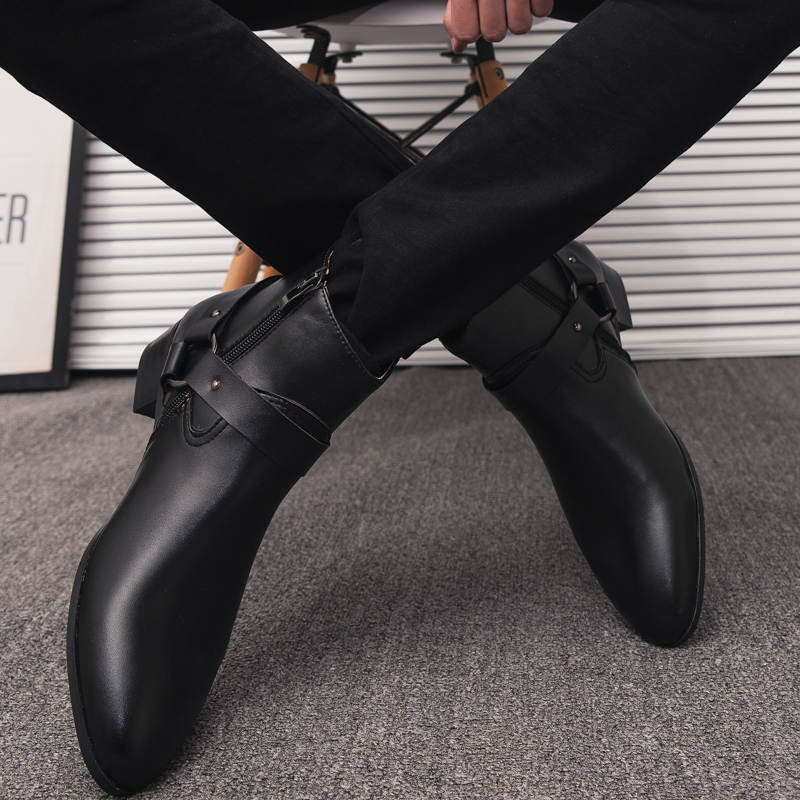 2026 새로운 발목 부츠 PU 가죽 남성 부츠 가을  - Mens Fashion Dress Shoes 리뷰 및 가격