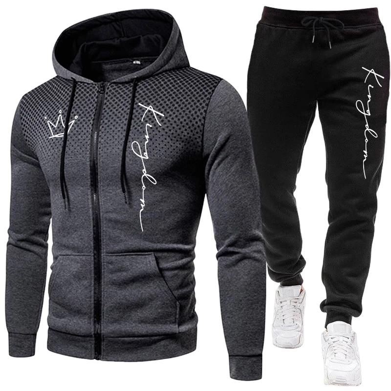 킹 남성용 재킷 트랙슈트 캐주얼 도트 지퍼 후드 스웨트 - Mens Fashion Zip Up 리뷰 및 가격