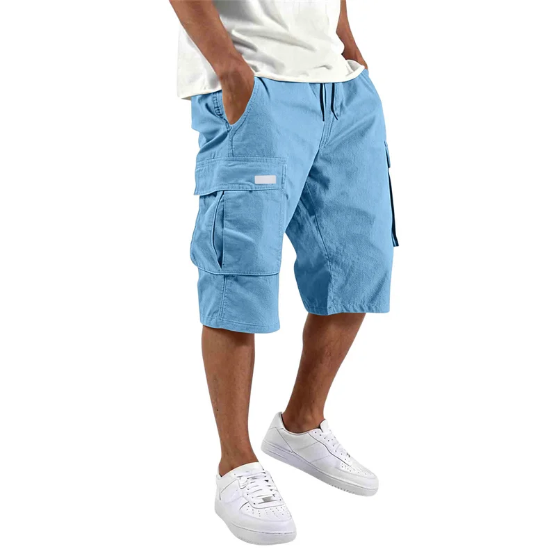 새로운 남성 스트레이트 팬츠 캐주얼 멀티 포켓 반바지  - Men'S Fashion Overalls 리뷰 및 가격