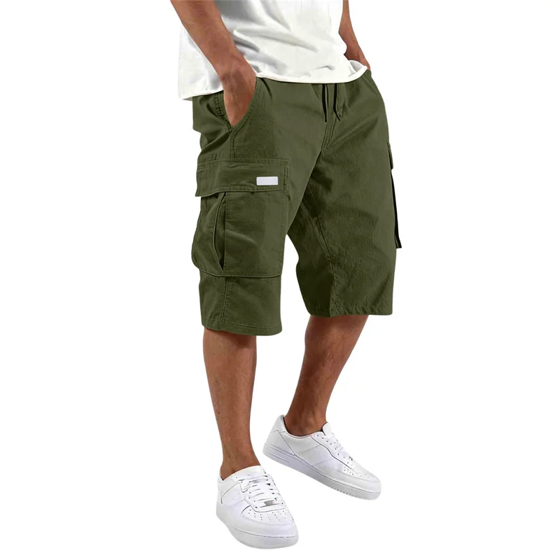 새로운 남성 스트레이트 팬츠 캐주얼 멀티 포켓 반바지  - Men'S Fashion Overalls 리뷰 및 가격