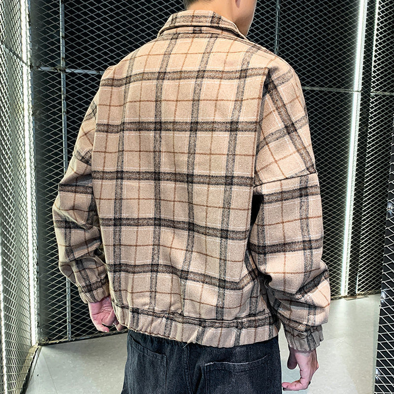 GELITAYIN 짧은 남성 울 & 블렌드 코트 격자  - Men'S Fashion Reviews 리뷰 및 가격