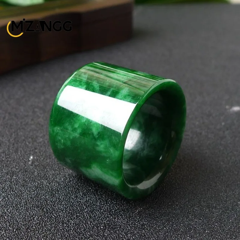 천연 미얀마 경옥 반지, 중국 조각, 분위기 있는 럭셔 - Men'S Fashion Rings 리뷰 및 가격