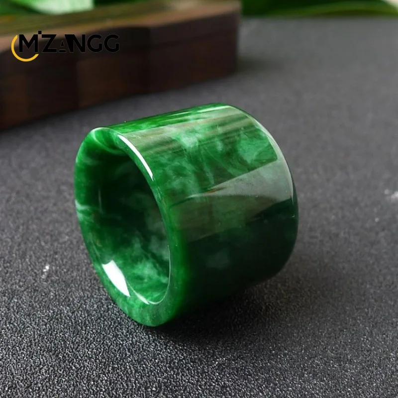 천연 미얀마 경옥 반지, 중국 조각, 분위기 있는 럭셔 - Men'S Fashion Rings 리뷰 및 가격