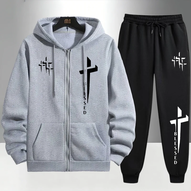 도시적인 캐주얼 패션 후드티 아우터웨어 세트 크로스 블 - Men'S Fashion Zipper Hoodie 리뷰 및 가격