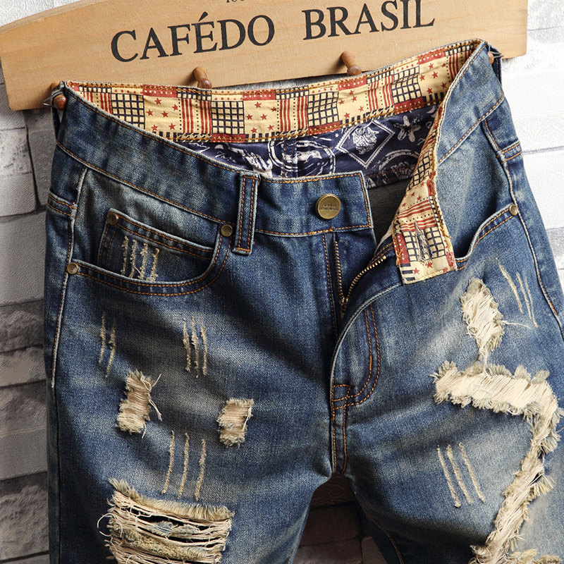 찢어진 힙합 데님 반바지 남성 여름 패션 루즈핏 패치워 - Men'S Fashion Overalls 리뷰 및 가격