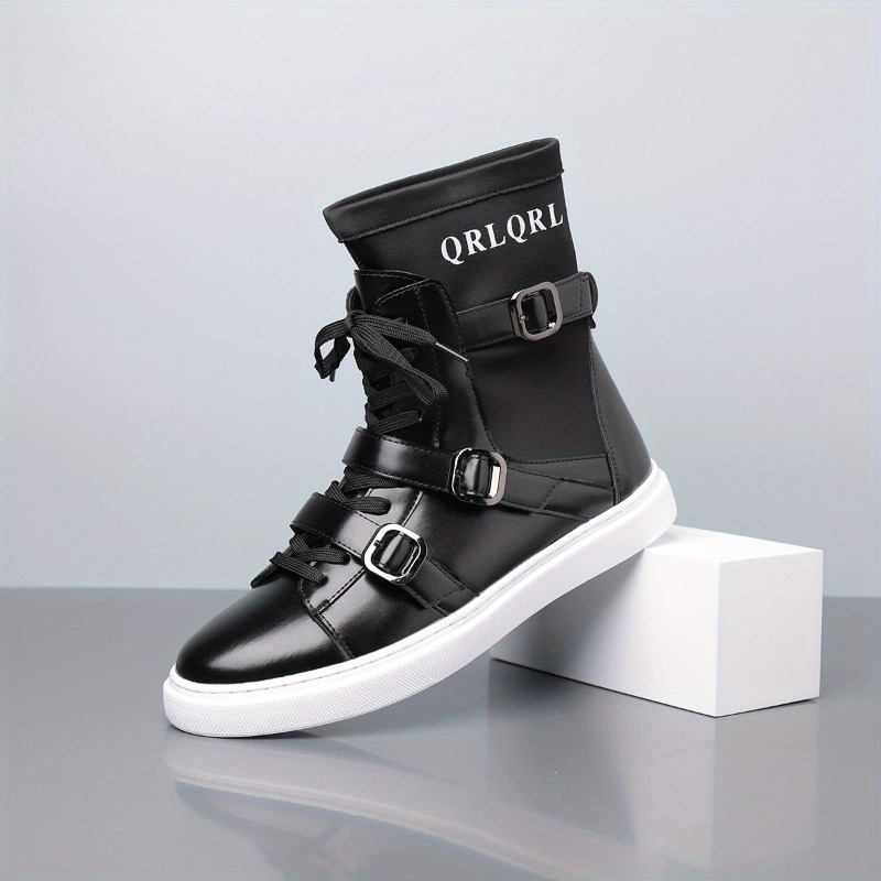 남성 부츠 패션 벨트 버클 디자이너 하이탑 부츠 고품질 - Belt Mens Fashion 리뷰 및 가격