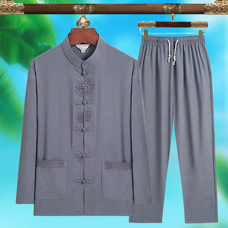 고급스러운 남성 패션 당나라 정장, 순수 실크 경량 긴 - Mens Fashion Suits 리뷰 및 가격