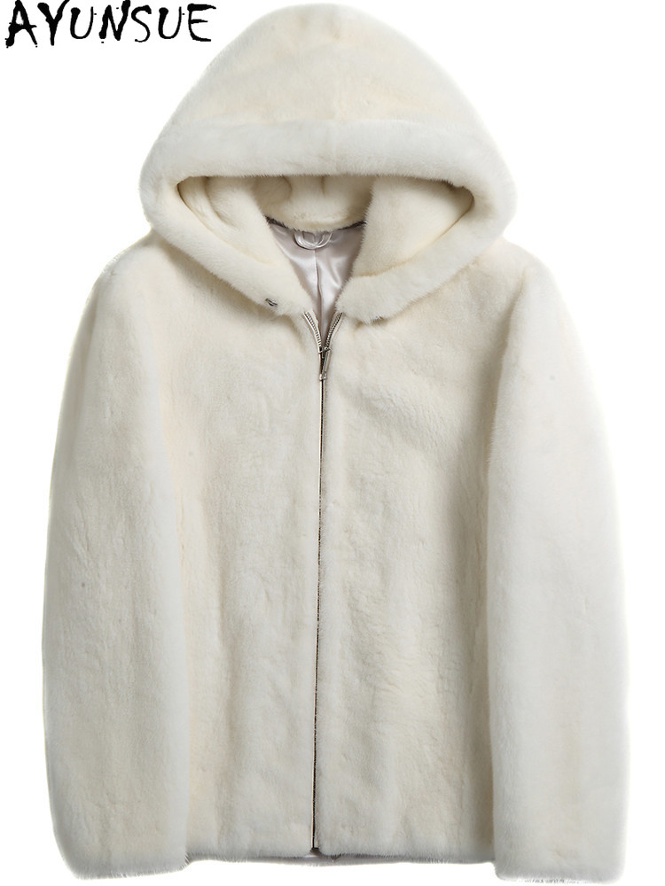 AYUSNUE 천연 밍크 코트 남성 고급 의류 패션 겨 - Men'S Fashion Zipper Hoodie 리뷰 및 가격
