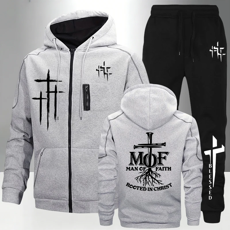 Man of Faith 지퍼 후드티 스웨트팬츠 가을 겨 - Men'S Fashion Zipper Hoodie 리뷰 및 가격