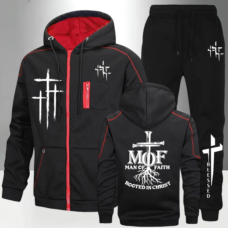 Man of Faith 지퍼 후드티 스웨트팬츠 가을 겨 - Men'S Fashion Zipper Hoodie 리뷰 및 가격