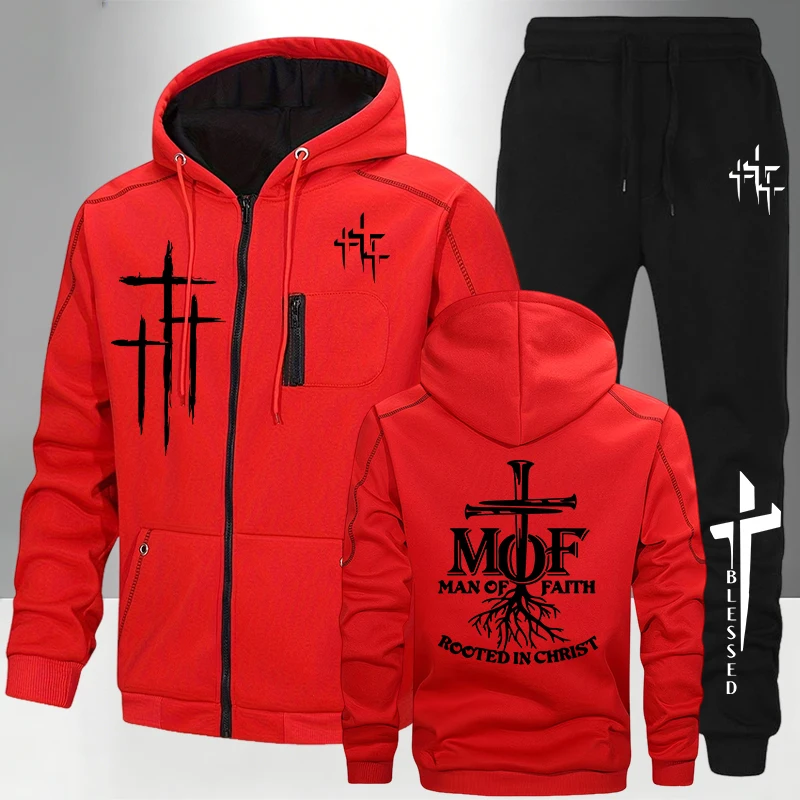 Man of Faith 지퍼 후드티 스웨트팬츠 가을 겨 - Men'S Fashion Zipper Hoodie 리뷰 및 가격