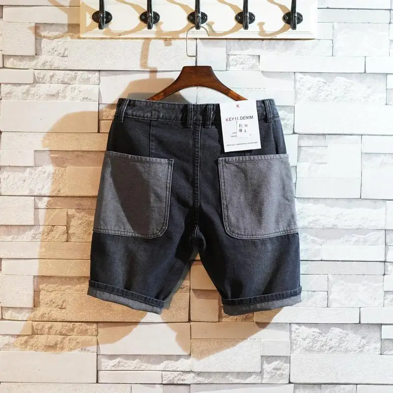 남성용 루즈핏 스트레이트 숏 데님 반바지, 포켓 배기  - Men'S Fashion Overalls 리뷰 및 가격