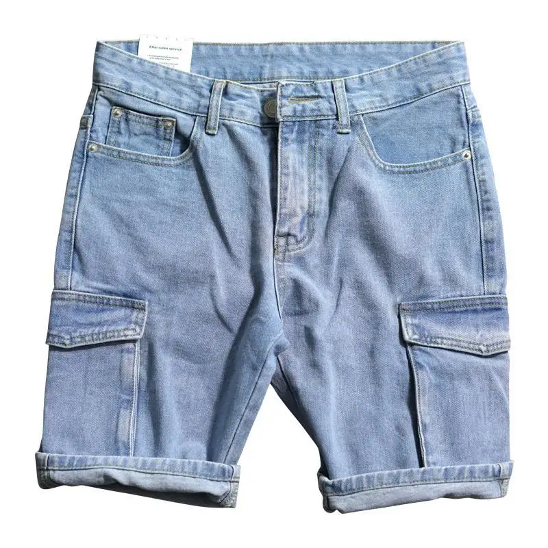 남성용 루즈핏 스트레이트 숏 데님 반바지, 포켓 배기  - Men'S Fashion Overalls 리뷰 및 가격