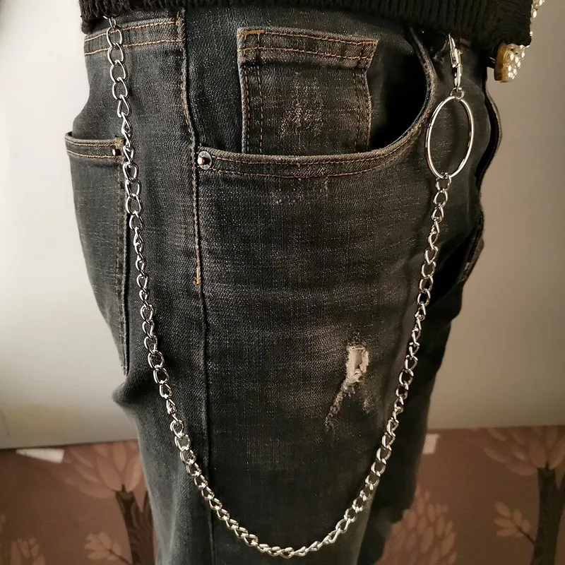 레이어 메탈 벨트 체인 펑크 훅 메탈 허리 지갑 키체인 - Belt Mens Fashion 리뷰 및 가격