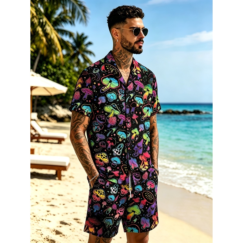 남성 패션 3D 버섯 프린트 수트 편안한 원단의 캐주얼 - Mens Fashion Suits 리뷰 및 가격