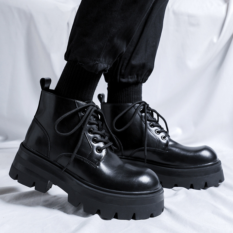 남성 패션 플랫폼 부츠 레이스업 오리지널 가죽 신발 블 - Mens Fashion Dress Shoes 리뷰 및 가격