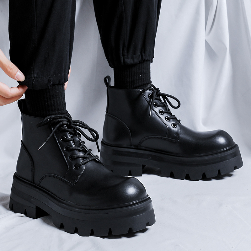 남성 패션 플랫폼 부츠 레이스업 오리지널 가죽 신발 블 - Mens Fashion Dress Shoes 리뷰 및 가격