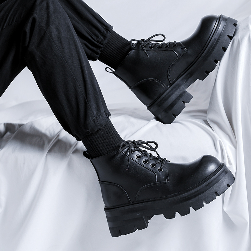 남성 패션 플랫폼 부츠 레이스업 오리지널 가죽 신발 블 - Mens Fashion Dress Shoes 리뷰 및 가격