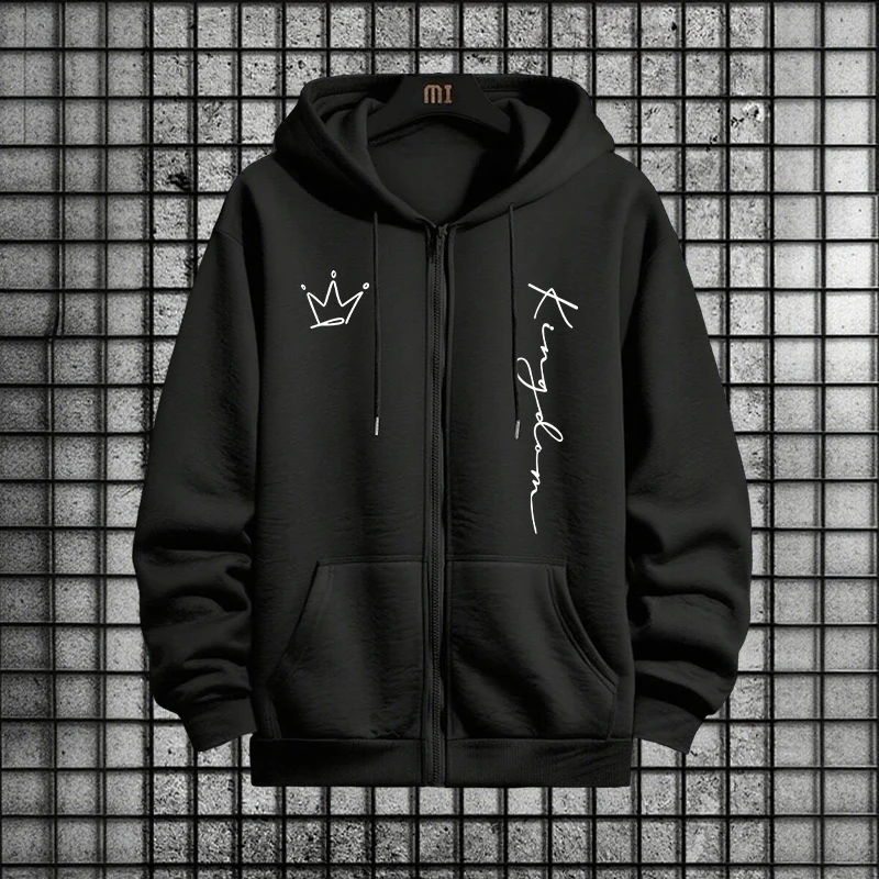 킹 레터 프린트 후드티와 스웨트팬츠 남성 세트 가을 겨 - Men'S Fashion Zipper Hoodie 리뷰 및 가격