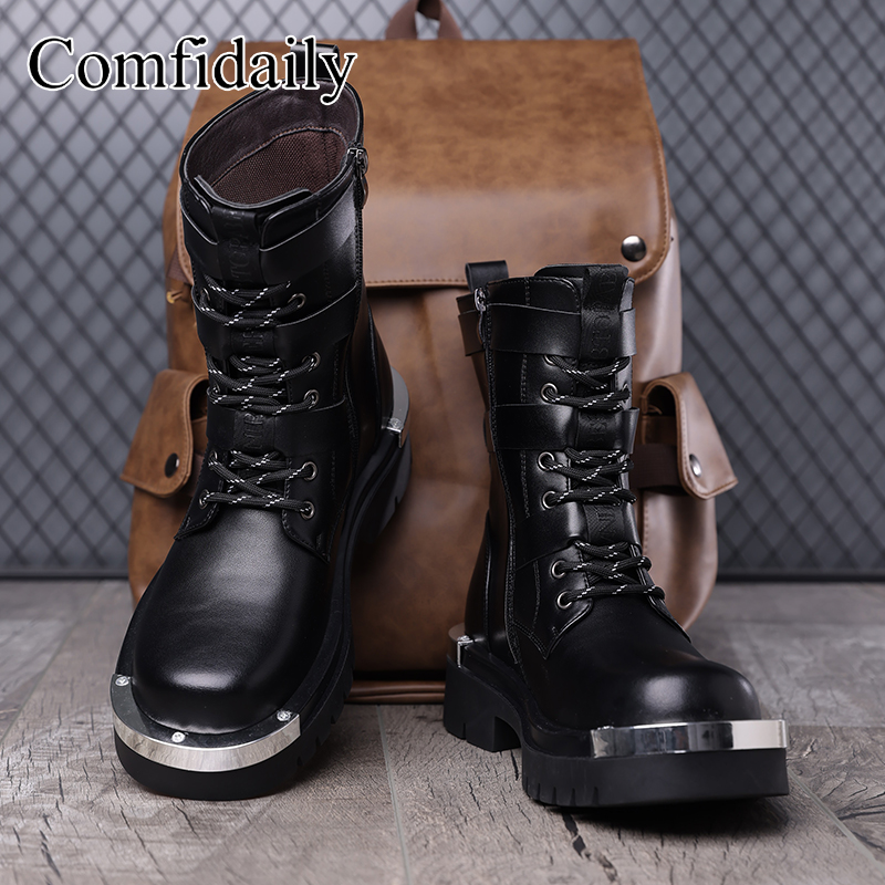 대형 사이즈 두꺼운 밑창 하이탑 부츠 벨트 버클 메탈  - Belt Mens Fashion 리뷰 및 가격
